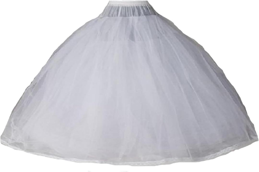 Women's 8 Layers Tulle Ball Gowns Dresses Petticoats with No Rings White