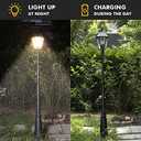 LUTEC Outdoor Solar Lamp Post Light with Motion Sensor, Dusk to Dawn Waterproof Pole Light with Three Modes, Exterior Vintage Black Solar Powered Street Light Fixtures for Garden, Patio, Pathway, Yard