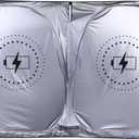 2 x Tesla Model Y Window Shade, Tesla Model 3 Sunshade with Triple-Layer Insulation, Custom Fit Sunshade for Tesla S, X, 3 and Y. This is The Best Tesla Model Y Sunshade, You Should Try it! (Battery Charging Icon)