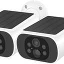 Solar Security Camera Outdoor Wireless, 4MP Battery Powered Home Surveillance Camera with Embedded Solar Panel, PIR Motion Sensor, 2.4G/5G Dual Band WiFi (2 Pack)