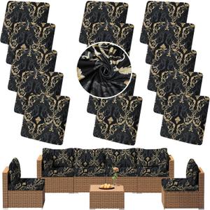 SUKAIKEQA Outdoor Cushion Covers Set,8PCS Patio Furniture Couch Seat Slipcovers, Replacement for Sofa Sectional Chair(Cover Only)