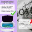 Portable Electric Foldable Mini Washing Machine 16L Touch Digital Control for Baby Clothes, Underwear, Camping, RV Spin Function Purple