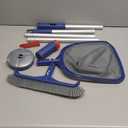 POOLAZA Pool Cleaning Kit Above Ground & Inground Pools, Include Sturdy Pool Brush Head, Ultra Fine Mesh Pool Skimmer Net, 57.5'' Thickened Aluminum Pool Pole & Durable Pool Floater