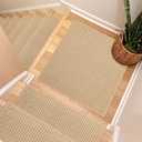 Brakki Bullnose Carpet Stair Treads, Non Slip Landing Mat for Wooden Steps