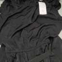 FENSACE Womens Casual Shirt Dress Ruffle Sleeve Button Down Shift Summer Dresses with Pockets, Black, Size L