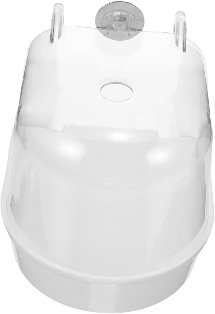 Pet Bird Bath Box Hanging Bird Cage Bathtub for Parrots Cockatiels Easy to Space-Saving Design Material Bathing Tub Accessory (White)