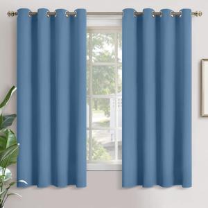 YoungsTex Blackout Curtains for Bedroom 63 Inch Length 2 Panels - Thermal Insulated Window Drapes with Grommet Room Darkening Ocean Color for Living Room, Denim Blue, 52 x 63 Inch