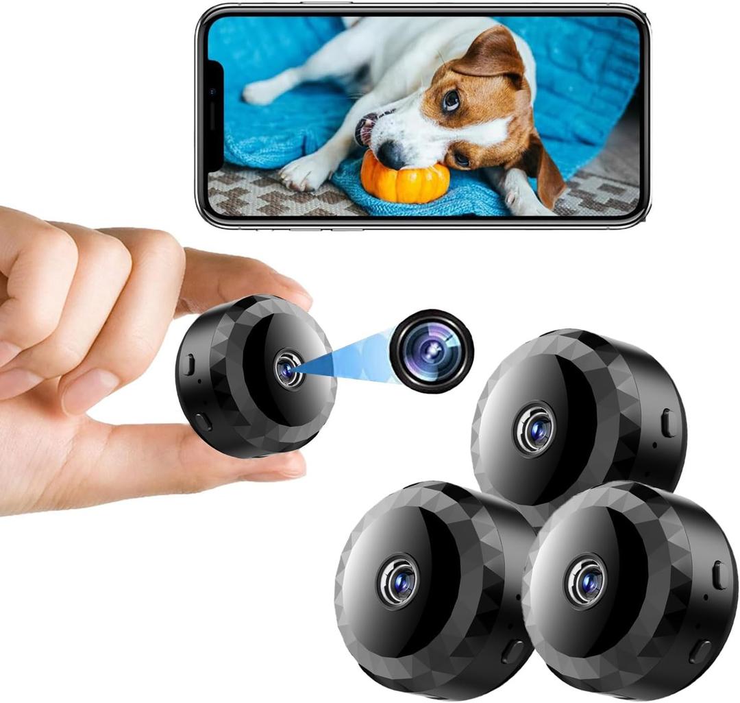 New Black Spy Focus Camera Magnetic Security Camera Hidden Spy Camera for Home/Office Security with Motion Detection Night Vision Easier to Connect Devices 3pc