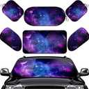 Moukeren 6 Pieces Car Windshield Sunshade Cover Set Car Window Sun Shades UV Rays Sun Visor Protector Auto Windshield Sunshades Cover for Van SUV Truck (Galaxy)