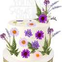 JeVenis Purple Wildflower Cake Toppers Wildflower Decor Baby In Bloom for Baby Shower Birthday Bridal Shower Wedding Party Decoration