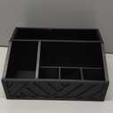 Paper Plate Dispenser, Paper Plate Holder for Kitchen Counter, Wood Rustic Silverware Utensil Caddy, Cutlery Flatware Organizer Box for Cups Spoons Forks Plates Napkins, Kitchen Accessories (Black)