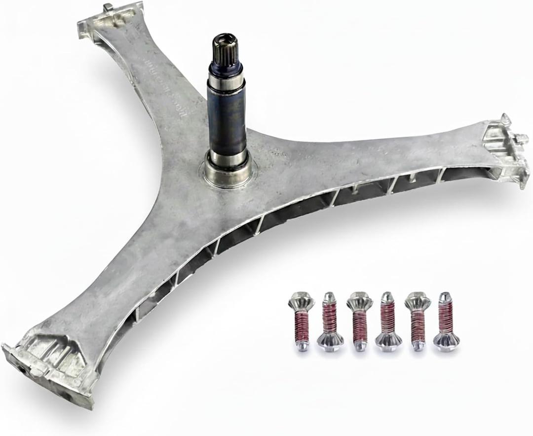 DC97-17004B Washer Flange Shaft Assembly  Compatible with Samsung Front Load Washing Machines, with DC60-40137A Spider Hex Bolts (6-Pack), Replaces DC97-17004A, DC97-17004E, 4000061