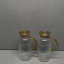 Buaic 2 PACK Glass Pitcher with Lid, 68 oz/ 2 Liter Classic Vertical Stripes Water Pitcher with Handle,Glass Water Carafe for Cold Brew, Coffee, Lemonade, Iced Sun Tea,Beverage,Heat Resistant