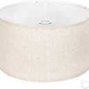 OUTON Beige Large Drum Lamp Shades for Floor Lamps, 16" Top x16" Bottom x 9" High, Easy to Assemble, Replacement Linen Lampshades for Table Lamps & Bedside Lamps (1.65" Spider)