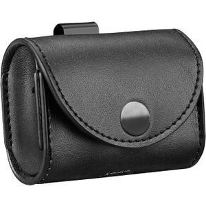 Geekria Protective Carrying Pouch Compatible with Apple AirPods 4th/3rd, AirPods Pro 2nd/Pro 1st, Leather Clip-On Case Cover, Durable Belt Holder (Black)