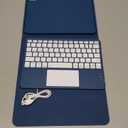 Harvopu Compatible for iPad 11th 10th Generation Case with Keyboard, Folio Cover with Pencil Holder, Multi-Touch Trackpad, 7 Color Backlit, Detachable Keyboard for iPad (A16) 11th/10th Gen (Navy Blue)