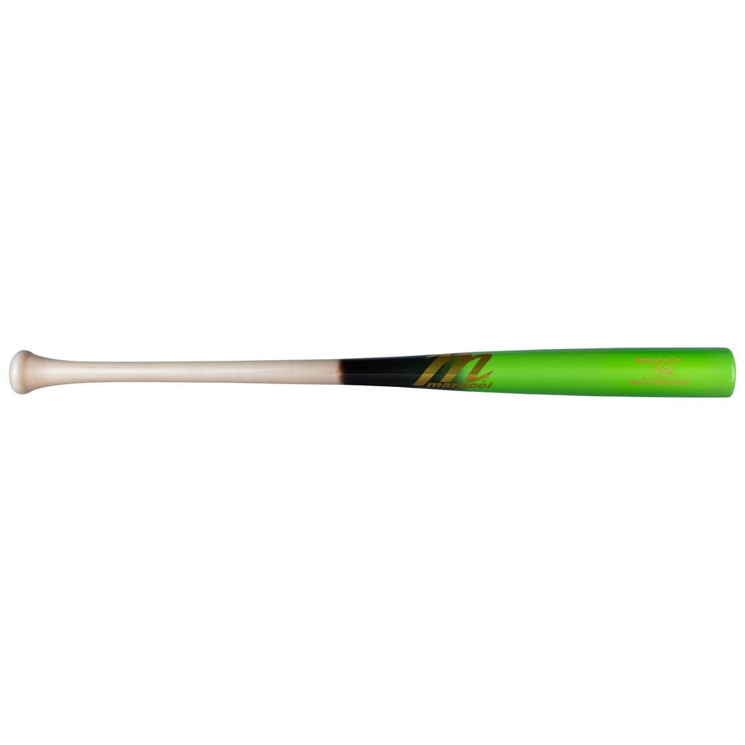 MARUCCI LINDY12 PRO Exclusive Youth Maple Wood Baseball BAT Tar Fade/Lime Green, 27