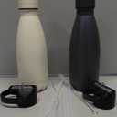 Insulated Water Bottle, 2 Pack-12oz Stainless Steel Water Bottles with straw lid, Metal Sports Water Bottles for Boys,Girls, Double Wall Vacuum BPA-Free Flask for Sports (Grey&Cream white)