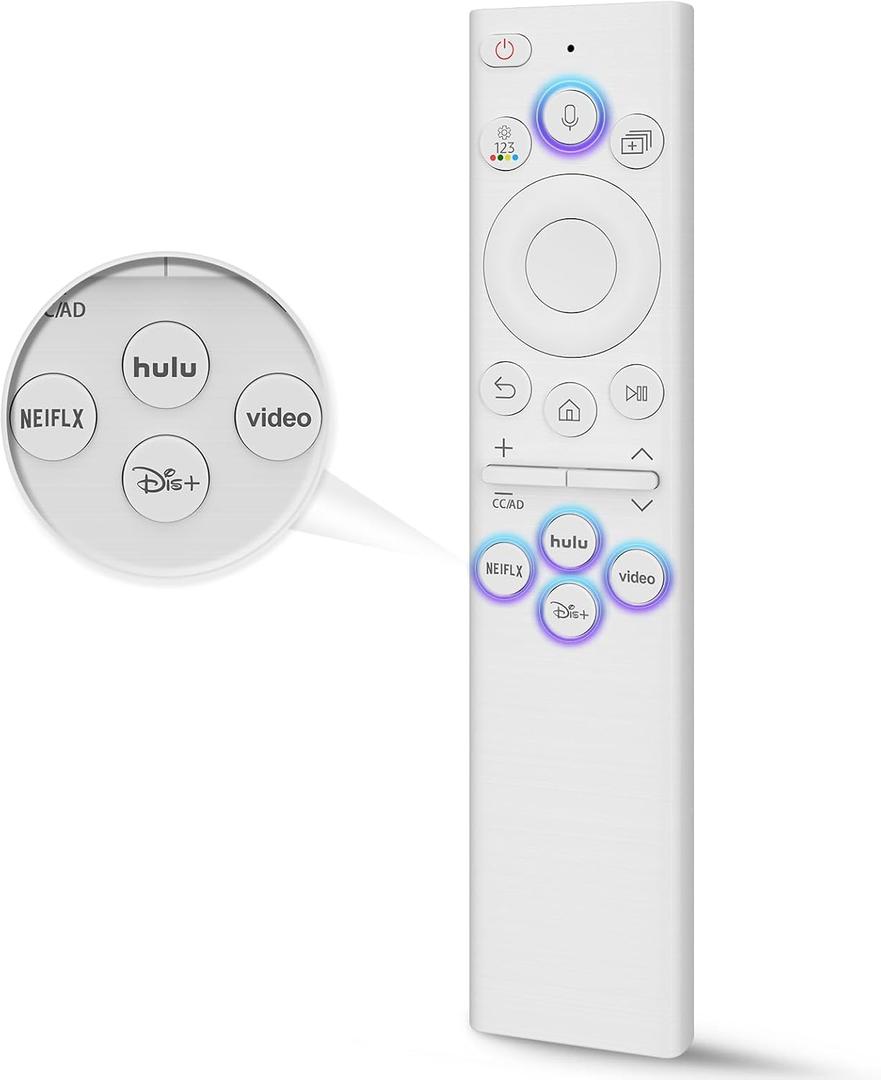 Replacement for Samsung TV Remote, for All 2018-2024 Samsung Remote Control for Smart TV with Voice Control. No Solarcell 
