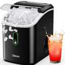 Silonn Nugget Ice Maker Countertop - 36lbs 24H Chewable Pellet Sonic Ice | Self-Cleaning Function Ideal for Home Kitchen and Office Black