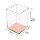 MEI YI TIAN Clear Acrylic Pencil Pen Holder Cup with Rose Gold Bottom, Desk Accessories Makeup Brush Holders Modern Design Desktop Organizer for Countertop Desk Accessory Storage