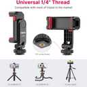 Phone Tripod Mount Holder for iPhone - ULANZI ST-06S Camera Hot 2 Cold Shoe Phone Mount Compatible for iPhone Android Sony Canon DJI Ronin S/SC Zhiyun Gimbals