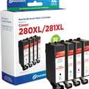 Dataproducts Remanufactured Black High Yield, Cyan, Magenta, Yellow Ink Cartridges Replacement for Canon PGI-281XL/CLI-281XL (2021C001, 2034C001, 2035C001, 2036C001) 4-Pack