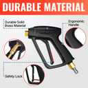 YAMATIC Short Pressure Washer Gun with Swivel Brass 3/8" Quick Connector, Power Washer Handle with Easy Pull Trigger Replacement for Ryobi, Simpson, Craftsman, DeWalt, 4000 PSI