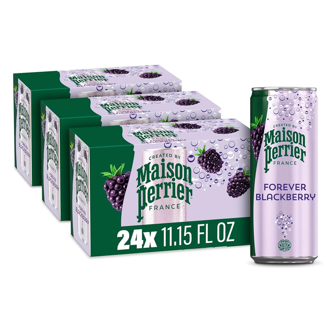 Maison Perrier Forever Blackberry Flavored Sparkling Water, 11.15 Fl Oz Cans, 8 Count, 3 Pack (EXP 04/27/26)