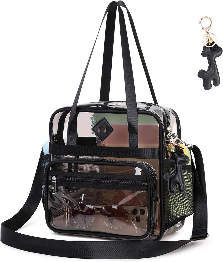 PIG PIG GIRL Clear Tote Bag - 12x6x12 See Through Stadium Event Bag for Women