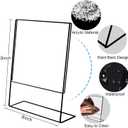 8x10 Picture Frames,Clear Frameless Picture Frames,6 Pack Acrylic Self Standing Photo Frames for Wedding Table Numbers, Restaurant Signs, Photos and Art Display-Black Color