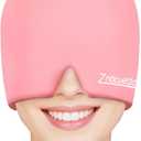ZNCUETD Migraine Headache Relief Cap Hat Full Head ice Pack Wrap Cooling Gel Ice Beanie Cold Cap Hot/Cold Compress Therapy for Sinus, Stress, Tension, Head Pain Relief, Gift for Women (Pink)