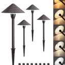 EDISHINE 5CCT Low Voltage Pathway Lights Wired, 2700K/3000K/3500K/4000K/5000K LED Landscape Path Lights, 12V 3W 160LM Waterproof Outdoor Landscape Lighting for Yard Garden Walkway, Aluminum, 4 Pack