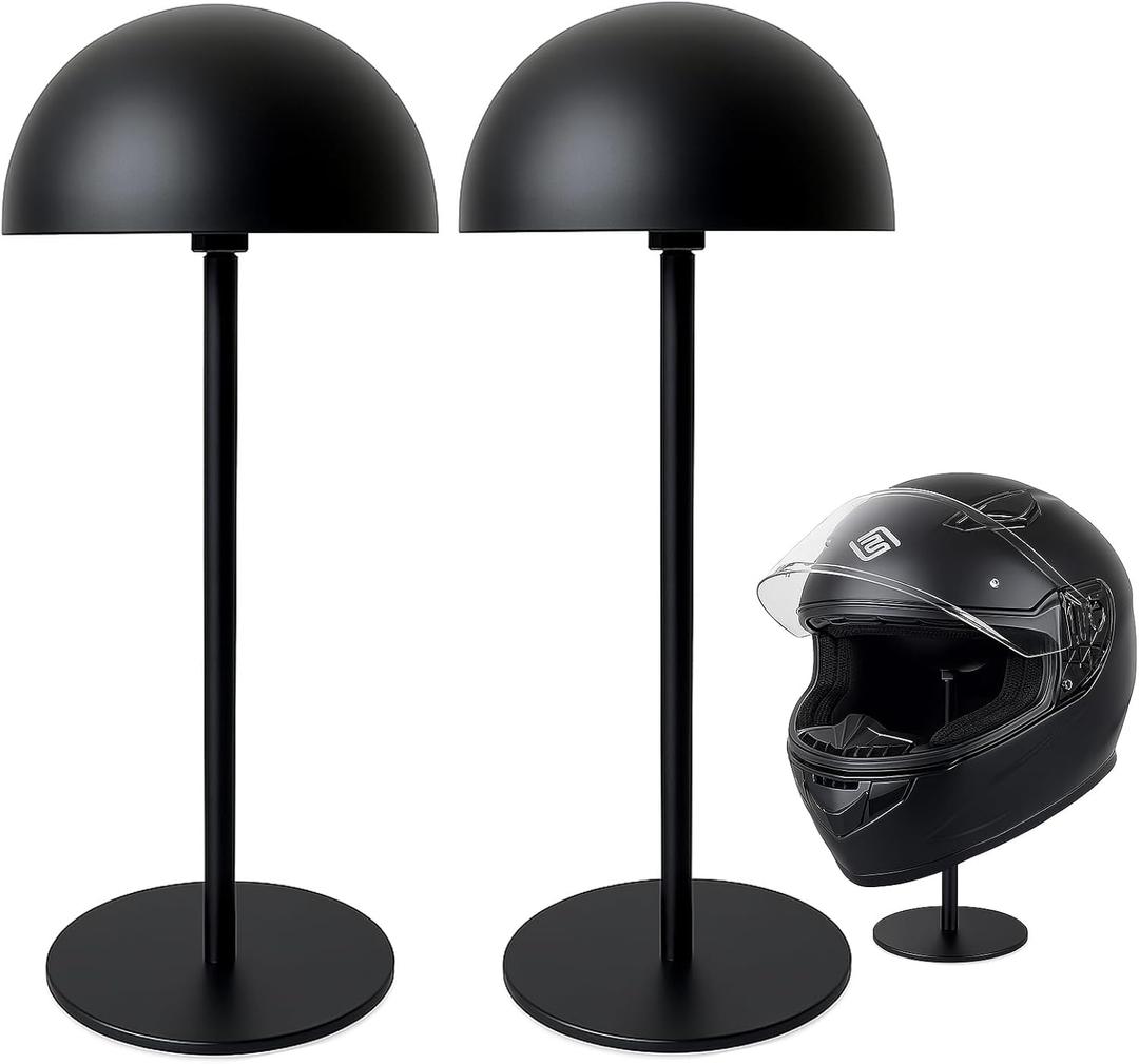 Helmet Stand - Metal Rotation Stand for Motocycle, Caps, Hats & Rugby Helmets (halfball*2)