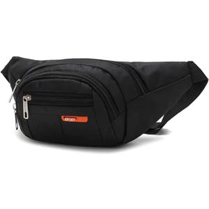 Large Fanny Pack for Men Women,Waterproof Crossbody Sports Waist Bag Pack Lightweight Belt Bag Hip Bum Bag for Traveling,Dog Walking,Running,Hiking,Cycling,Easy Carry Any Phone Wallet(BlackA)