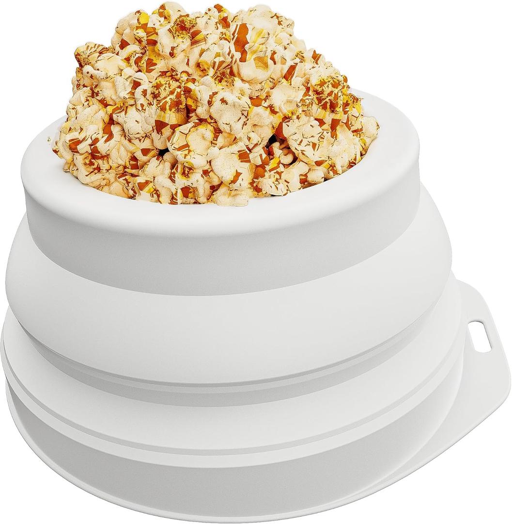 Li&Zhao Silicone Popcorn Maker - Microwave Popcorn Popper Microwave Popcorn Bowls Reusable Collapsible Bowl for Family Movie Nights(Grey)