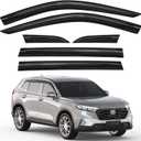 6pcs Out-Channel Window Rain Guards Fit for Honda CRV CR-V 2023 2024 2025 2026,Extra Durable Window Visors Vent Visors Vent Shades Wind Deflector Dark Smoke Car Tape-on 6-pcs with Thicker