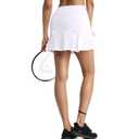 Ultrafun Women's Active Tennis Golf Skort Pleated Athletic Sports Running Skirt with Pockets and Shorts (White, Large) (White, L)