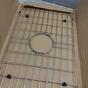 LQS Kitchen Sink Bottom Grid and Sink Protector, Sink Rack for Bottom of Grid 26" x 14" with Center Drain Hole for Handmade Single Bowl, Stainless Steel Sinks Grid, Kitchen Sinks Grate