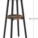 HOOBRO Bar Table, Round Pub Table, 2-Tier with Storage, 37.4" High Top for Small Spaces, with Top Particleboard for Kitchen, Easy to Assemble, Rustic Brown BF55BT01