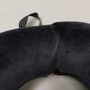 Fabuday Memory Foam Travel Pillows for Airplanes - Neck Pillow for Traveling with Attachable Snap Strap Soft Washable Cover, Flight Pillow for Sleeping, Car, Home, Office, Black (Midnight Black)