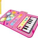 Toys for 1 Year Old Girl Gifts,2 in 1 Piano Mat Montessori Toys for 1 2 Year Old Girl,Educational Musical Toy First Birthday Gifts for 1 2 3 Year Olds Girls,Christmas Stocking Stuffers for Toddler