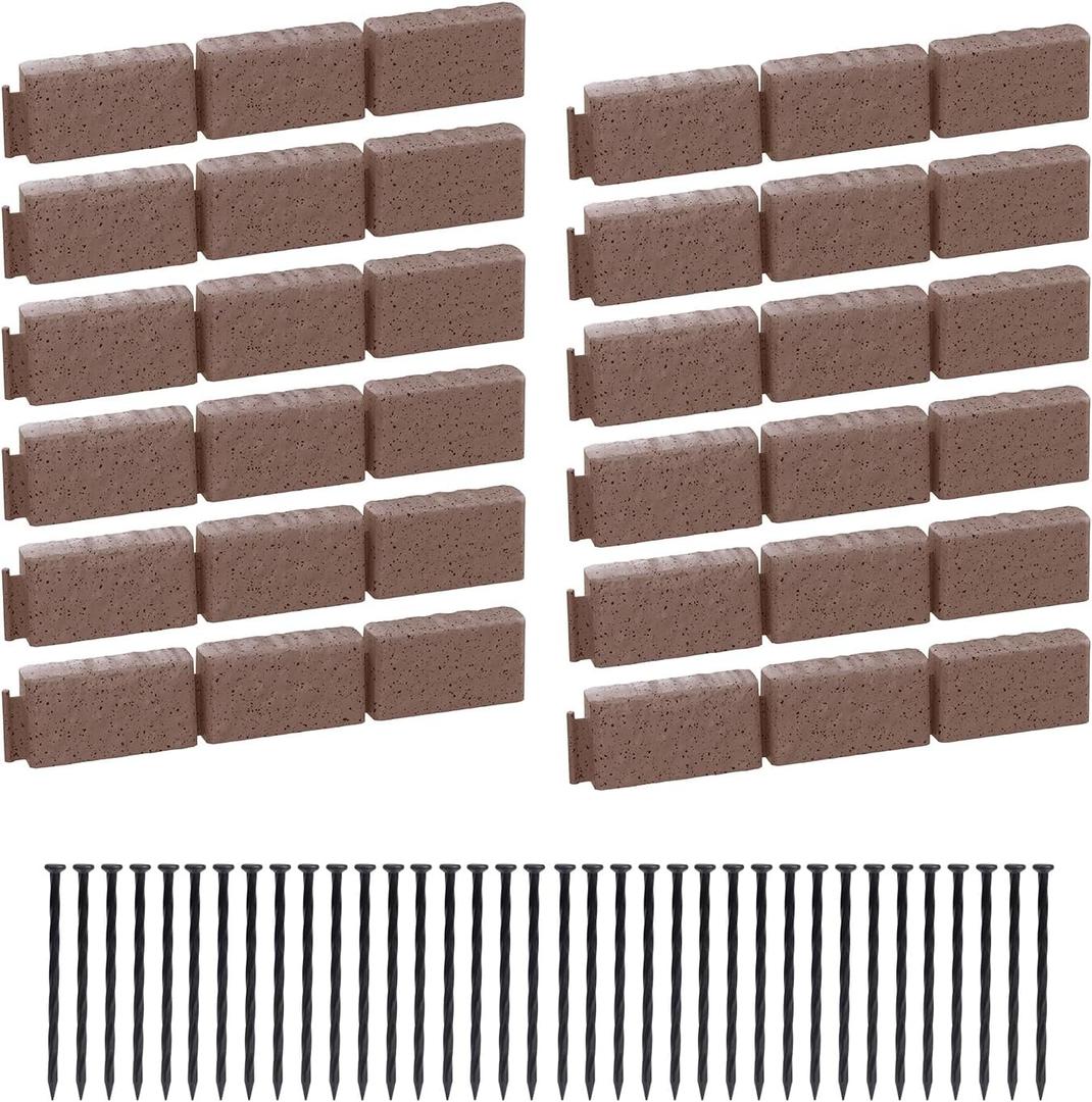 AGTEK Garden Edging 16FT Landscape Edging Kit 2.75 Inch Height Decorative Garden Border No Dig Lawn Border for Yard Flower Bed with 26 Stakes, Sand