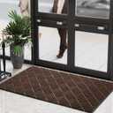 COCOER Commercial Floor Mat, Commercial Rug Rubber Border, 3' X 5' Brown Indoor Outdoor Rugs Entry Mat Muddy Dirt Resist, Heavy Duty Outdoor Door-Mat Entryway-Rug Indoor