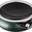 Induction Wok Cooktop Induction Burner 1700W/85V~120V Electric Wok Curved Surface Electronic Cooker Concave Stoves (Green-01)