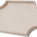 22.6'' 13'' Coffee Table Tray Shagreen Decorative Tray for Ottoman Home Decor Serving Tray with Acrylic Gold Handles Modern Elegant Scalloped Large Ottoman Tray