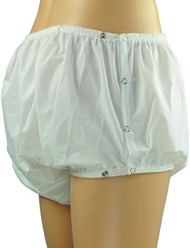 ObboMed MT-3311G "New Larger Leg Circumference" Snap-On Reusable Washable Waterproof Incontinent Underpants, Cover-up Diaper for Patients, Elders, Adult Men and Women – White (M: 28 – 34 inches)
