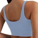 Women's Bustier Corset Crop Tank Tops Sleeveless Trendy Scoop Neck for Women Going Out Tops Summer Sexy High Impact (Blue, M)