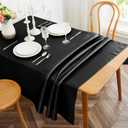 1 Pack Black Satin Tablecloth, 58 x 102 Inches Rectangle Black Table Cover,Smooth Fabric Satin Table Cloths,Luxury Silk Tablecloth for Party Wedding Dining Banquet