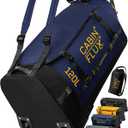 Rolling Duffle Bag with Wheels 31 Inch, 120L Large Foldable Travel Bag, Heavy-Duty Wheeled Luggage for Travel, Sports, Camping & Storage (Navy Blue)